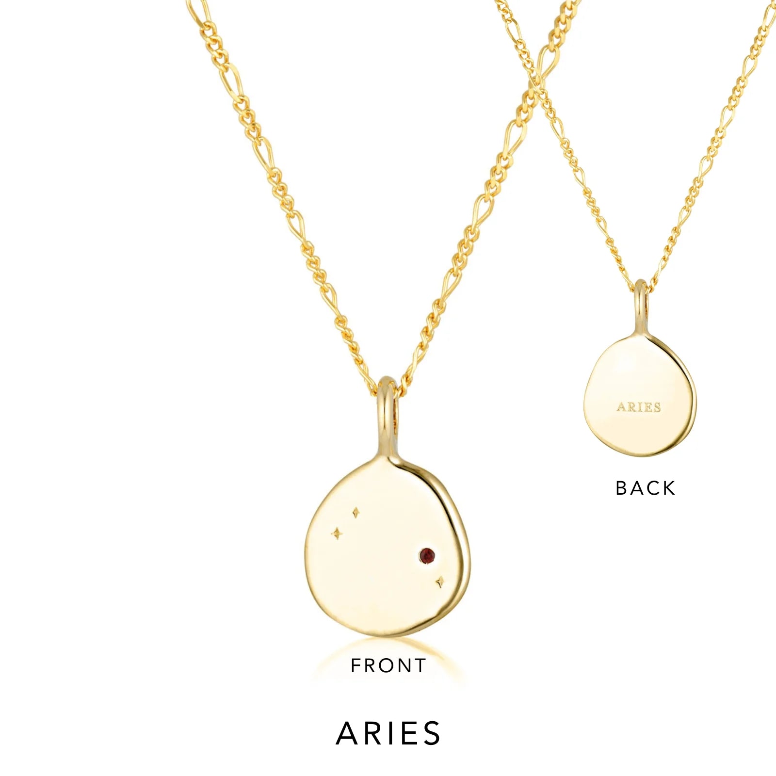 Zodiac Aries Necklace Gold by Linda Tahija