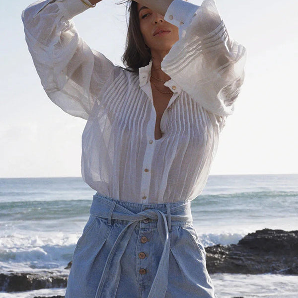 Aaliyah Blouse Ivory by Mos The Label