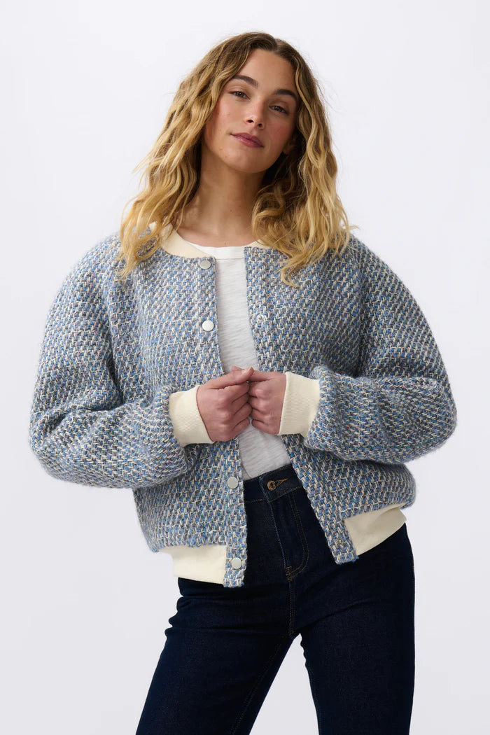 Abigail Bomber -Blue/Cream/Pink by Kireina Australia