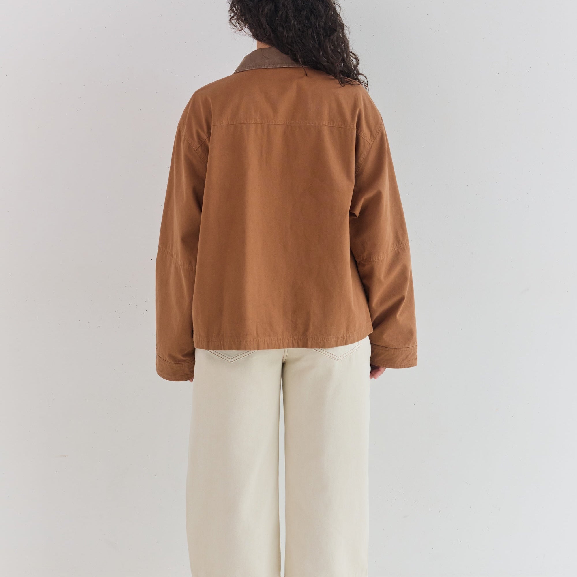 Shop camel canvas jacket Juni Addison cotton lined Australia
