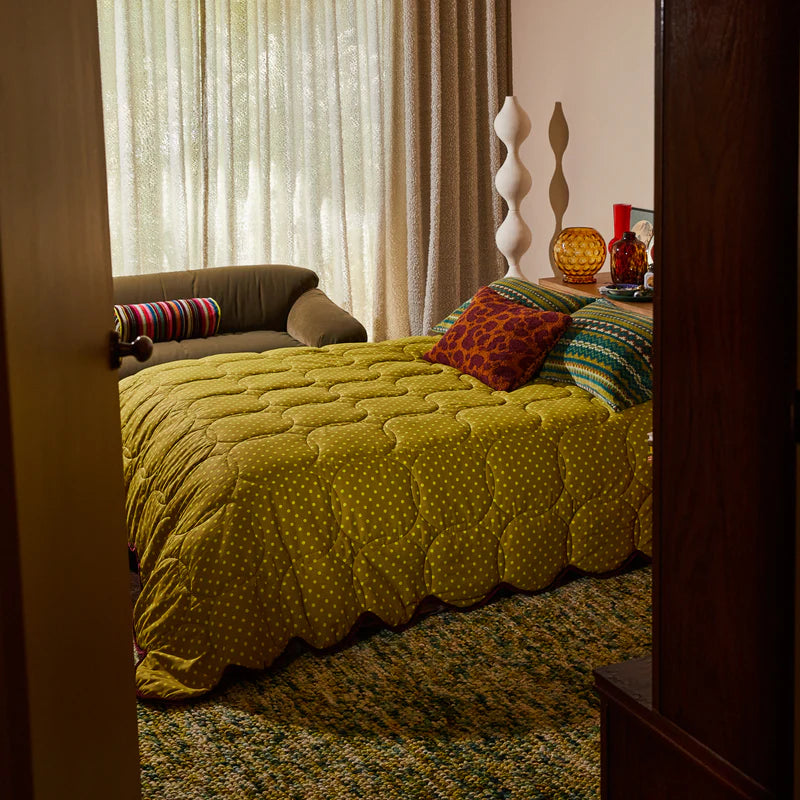 Adelyn Scalloped Quilted Coverlet Sage and Clare