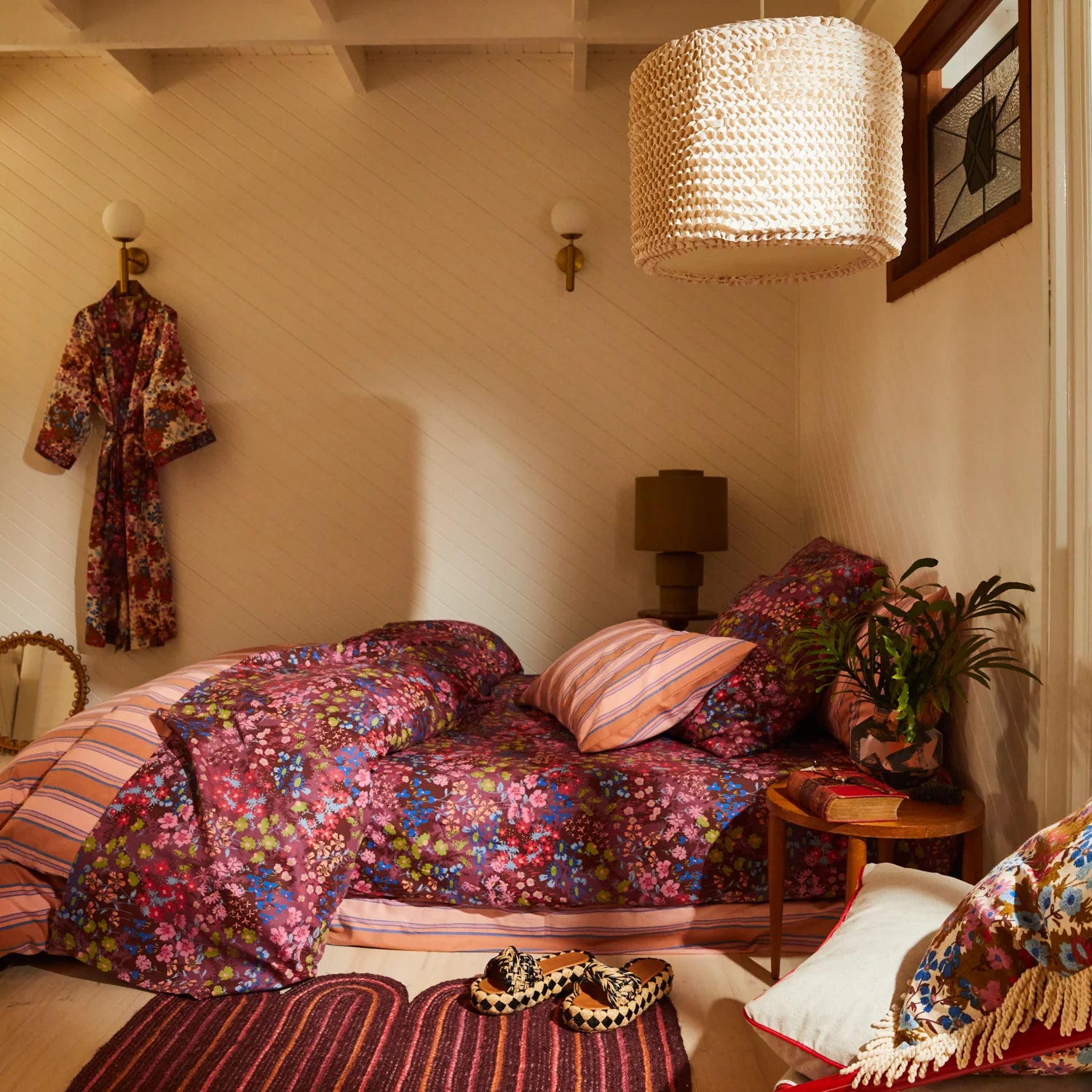 Aisha Cotton Flat Sheet Plumberry by Sage & Clare