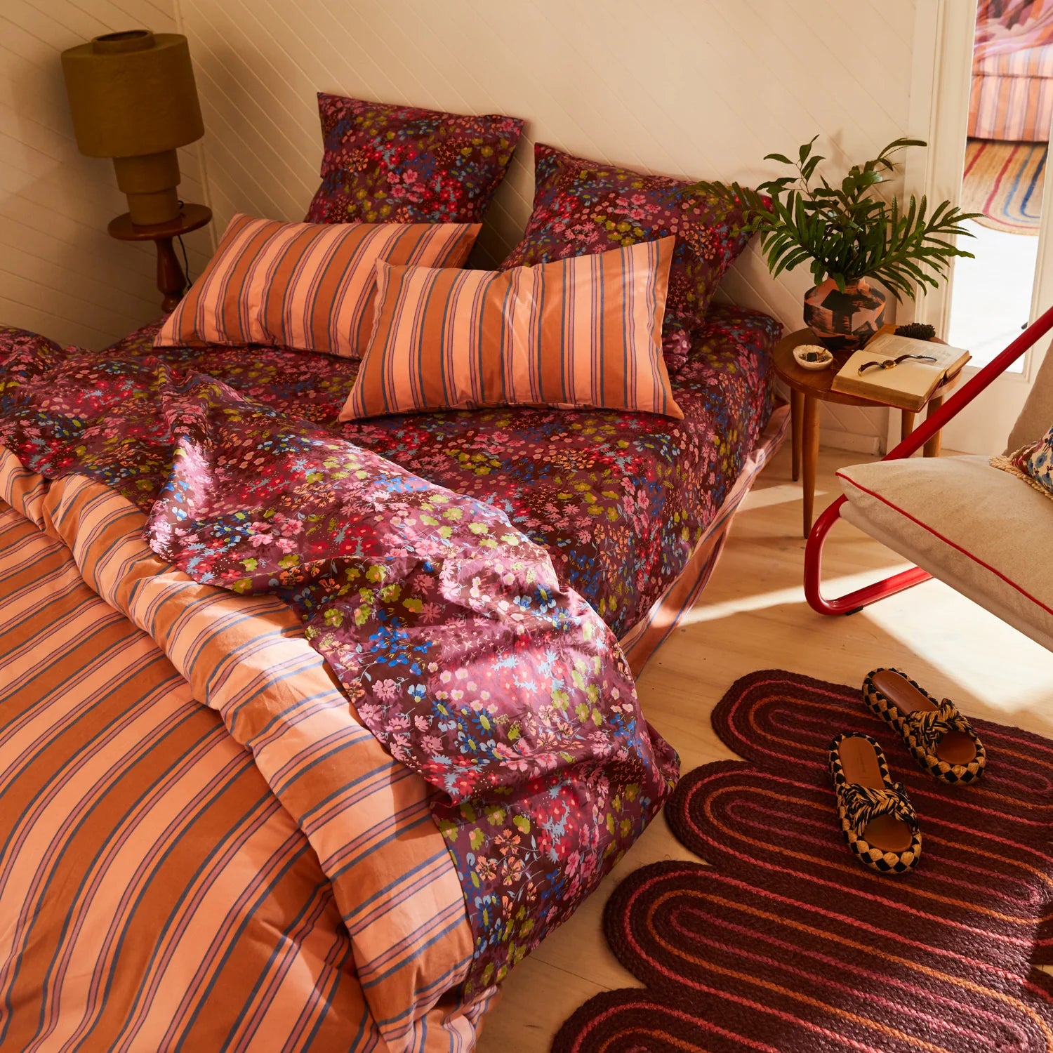 Aisha Cotton Flat Sheet Plumberry by Sage & Clare