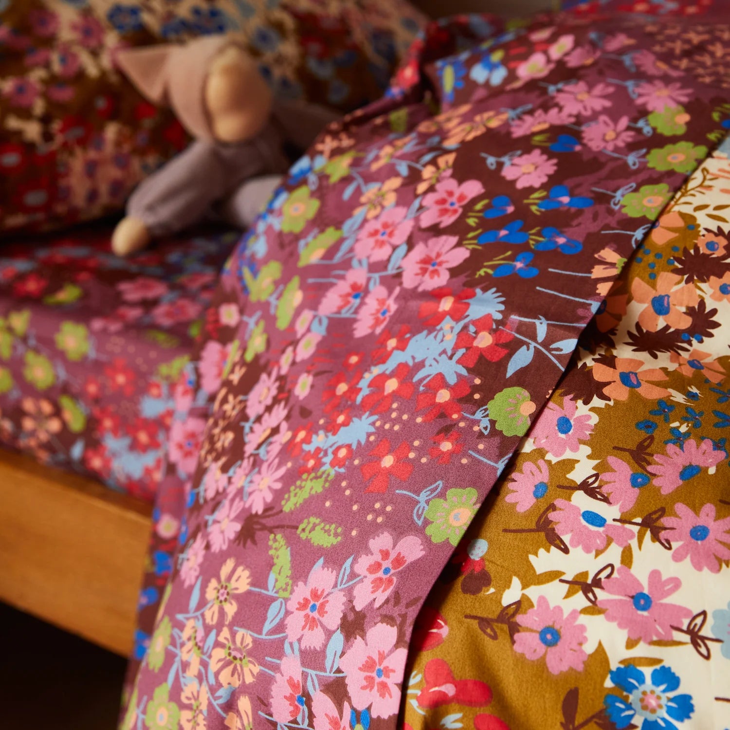 Aisha Cotton Flat Sheet Plumberry by Sage & Clare