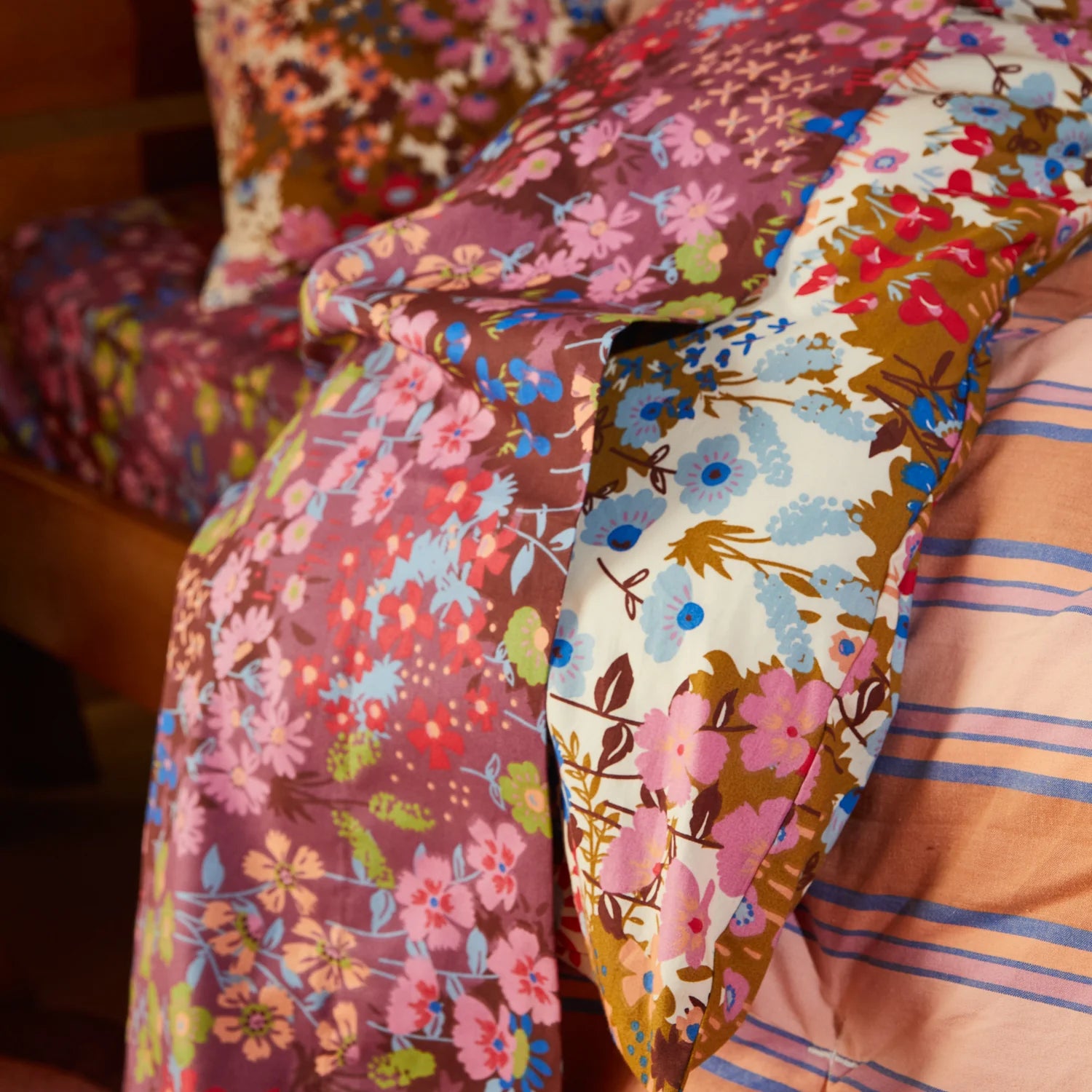 Aisha Cotton Flat Sheet Plumberry by Sage & Clare