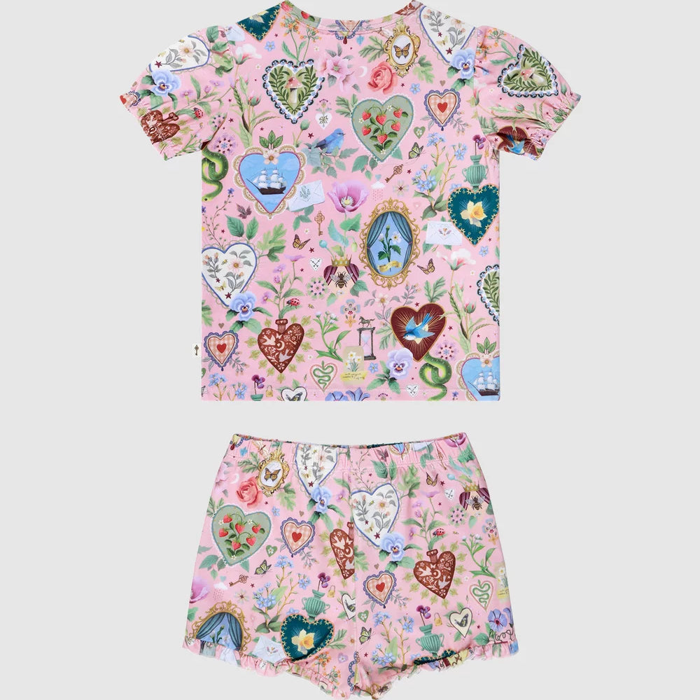 All My Hearts Plume Sleep Set in Parfait Pink by Fleur Harris - girl Fleur Harris Pyjamas