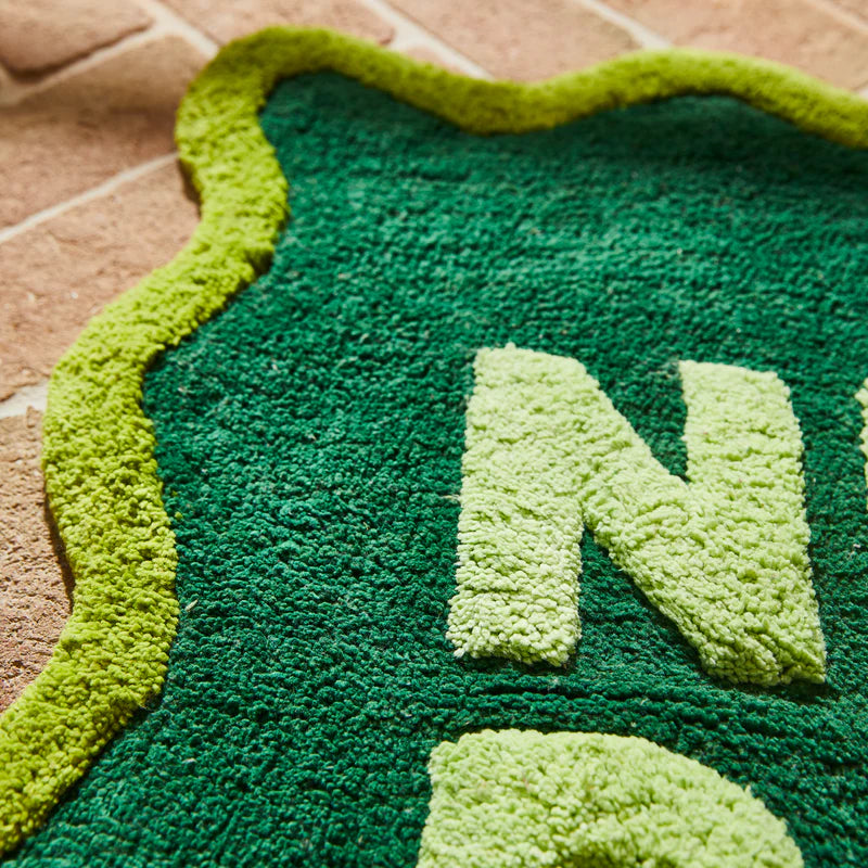 Fabric detail of Amalie Nudie Bath Mat - Kelp by Sage & Clare - dark green nudie rudie bath mat