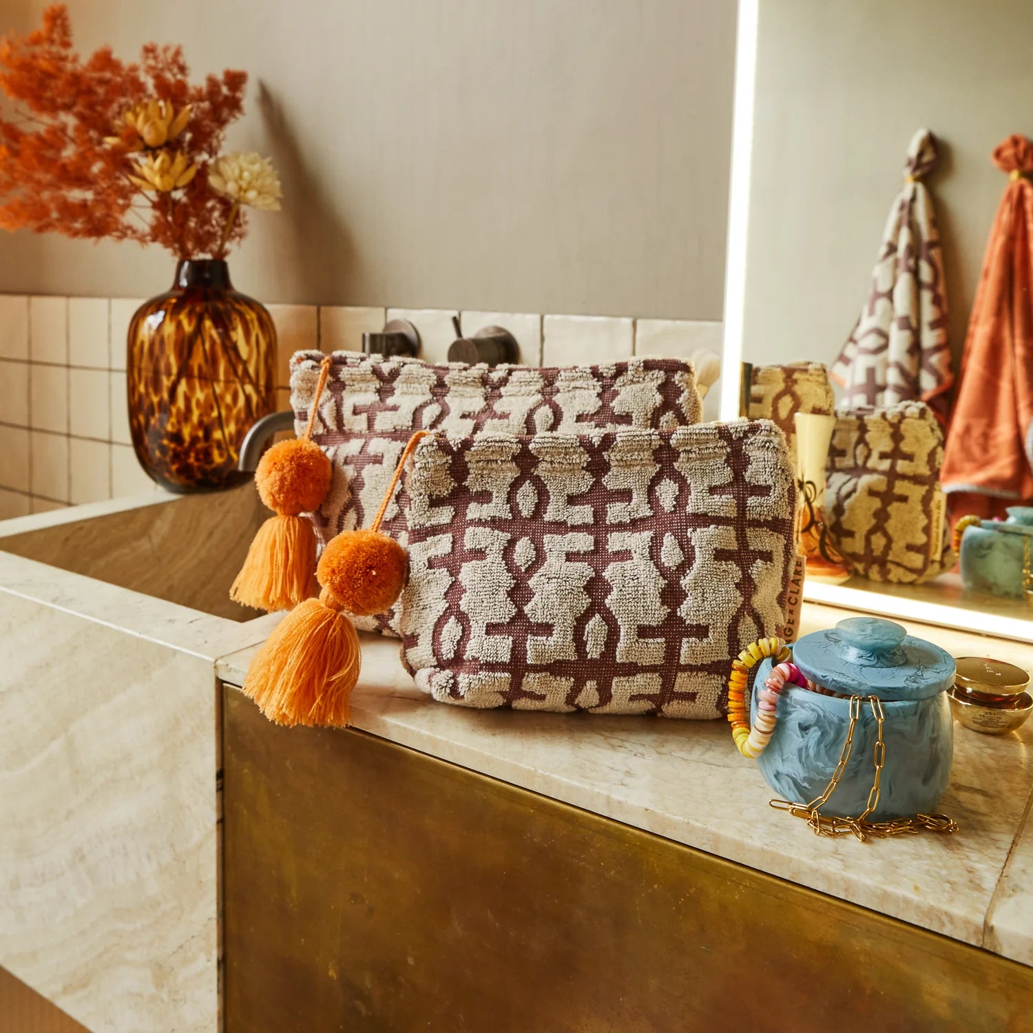 Amata Terry Pouch Sage and Clare