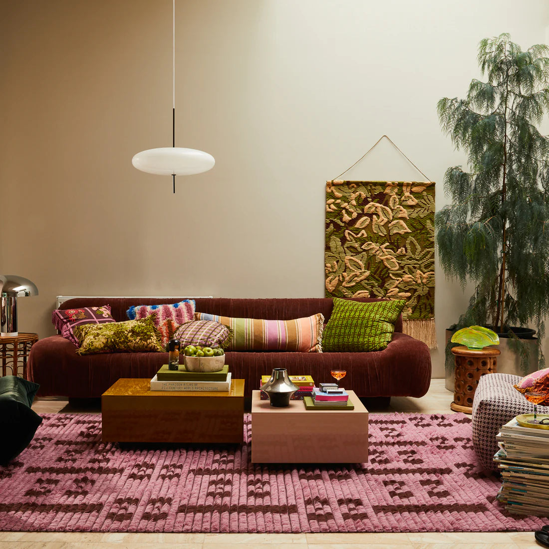 Amata Velvet Cushion in Palm by Sage & Clare