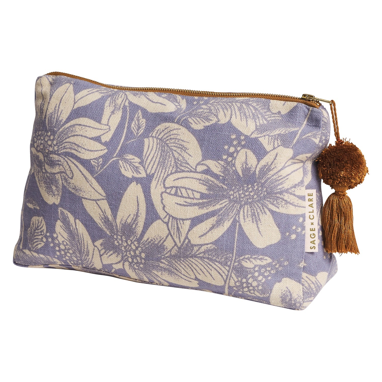 Amrita Cosmetic bag in storm by sage and Clare