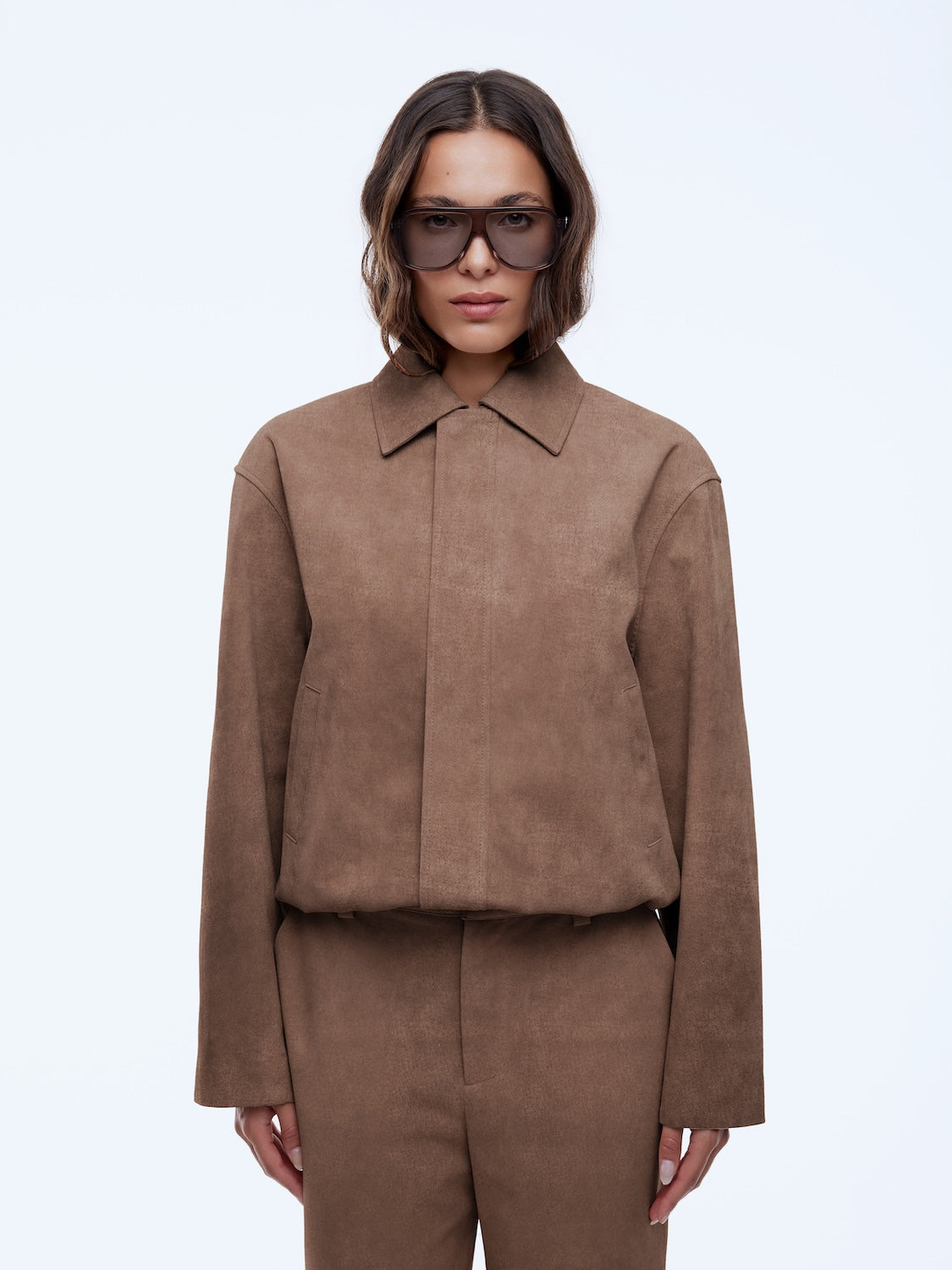 Ana Suede Bomber Toffee by Ena Pelly