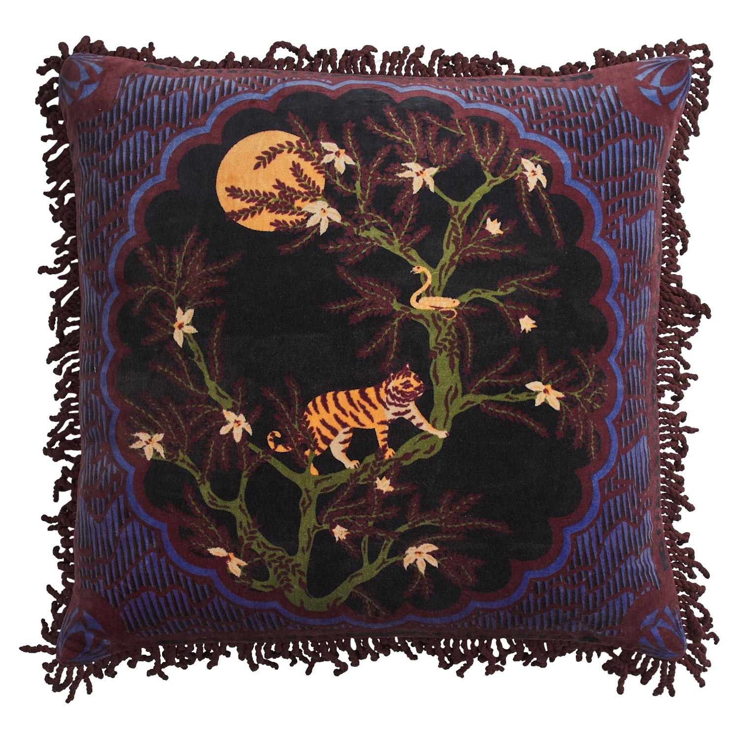 Andrea Velvet Cushion in Ink by Sage and Clare