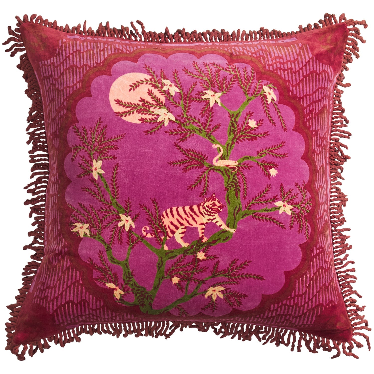 Andrea Velvet Cushion in Pansy by Sage & Clare