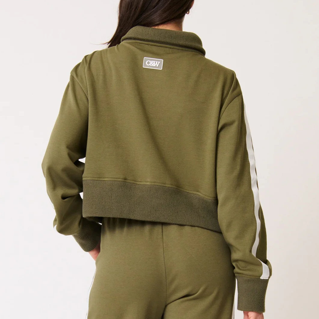 back details of Annie Sweater - Khaki/ White by Cartel & Willow