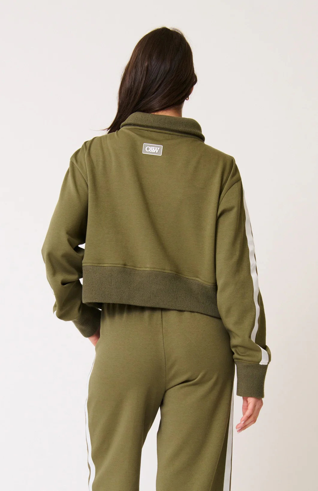 back details of Annie Sweater - Khaki/ White by Cartel & Willow