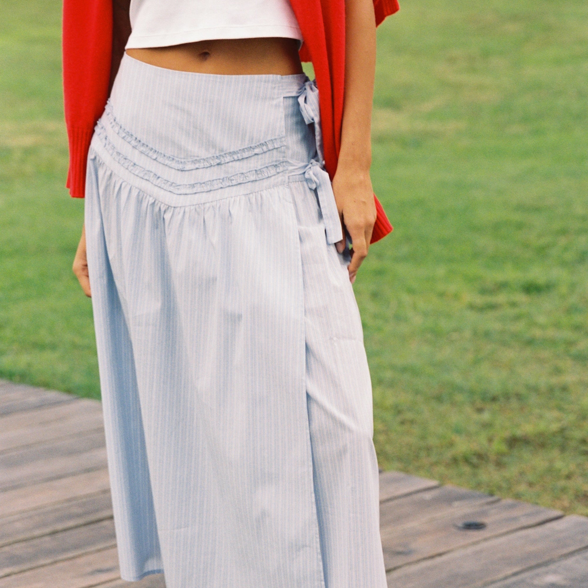 Annika Midi Skirt - Stripe by Juni