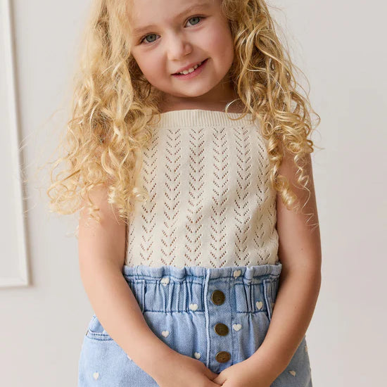 Cream 100% cotton knit jumper for kids by Jamie Kay