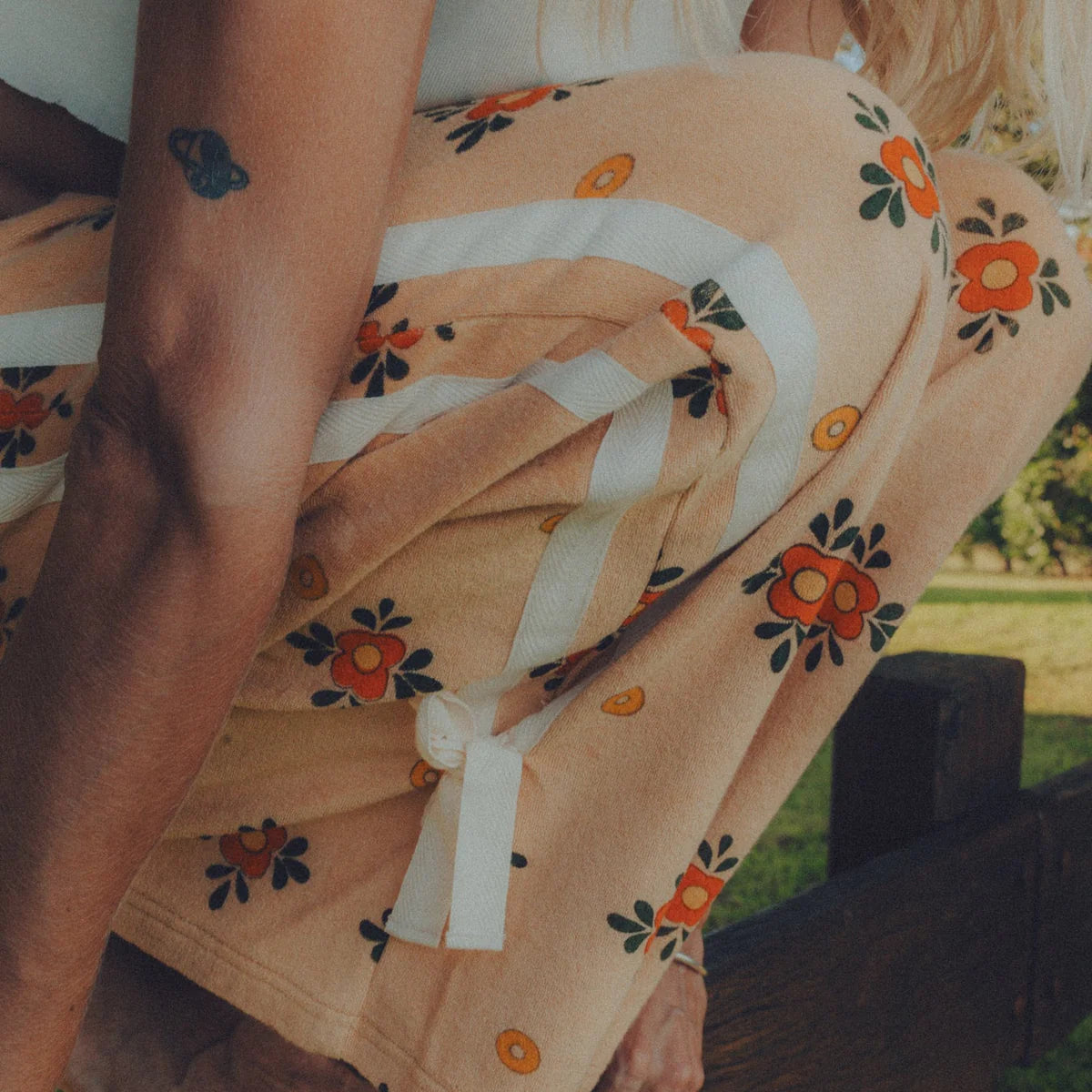 terry tie pant in nasturtium by atmosea