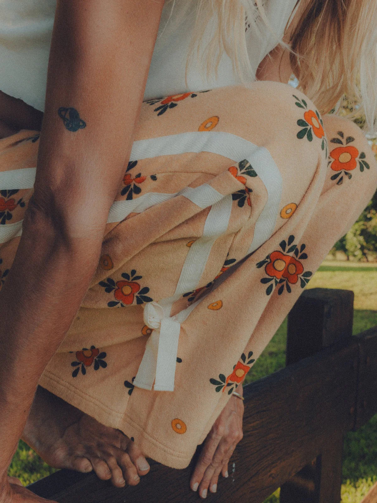 terry tie pant in nasturtium by atmosea