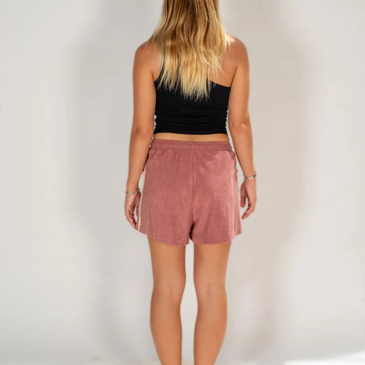 Pink terry towelling shorts