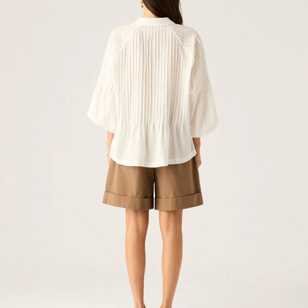 back view of model wearing Aurelia Blouse MOS The Label
