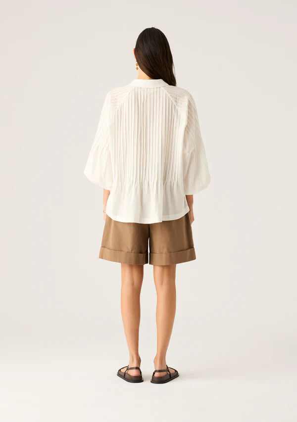 back view of model wearing Aurelia Blouse MOS The Label