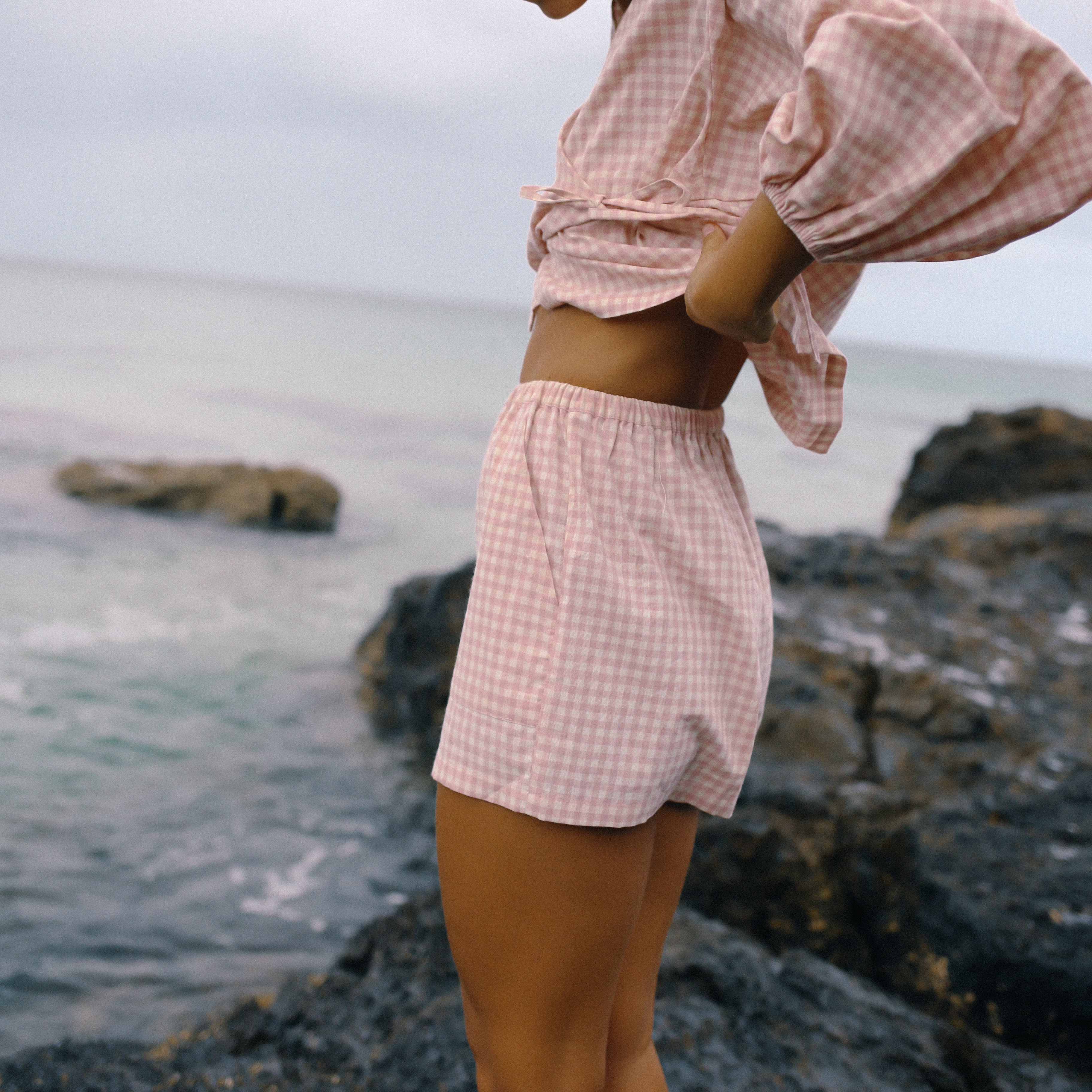 Ava Short Pink Gingham by The Bare Road