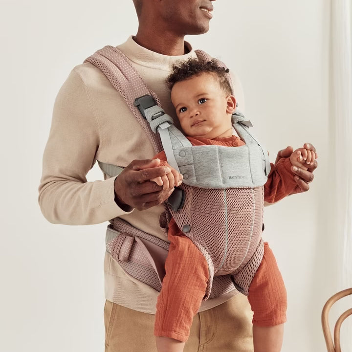 mesh fabric baby carrier for hot weather in pink