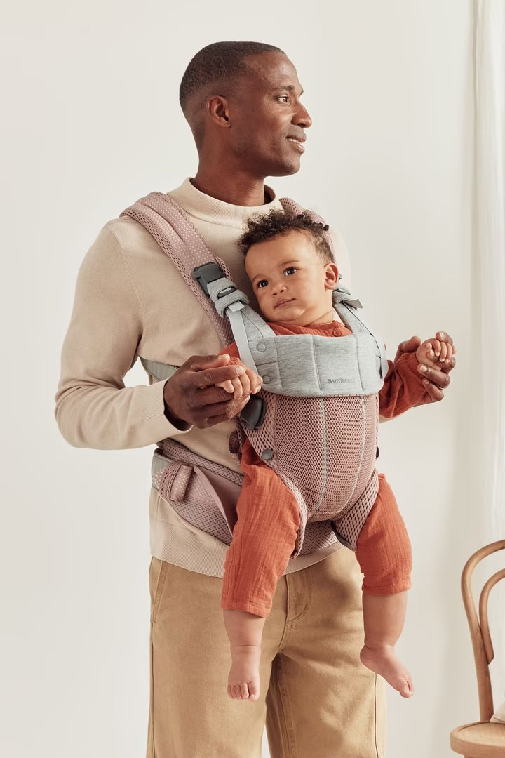mesh fabric baby carrier for hot weather in pink