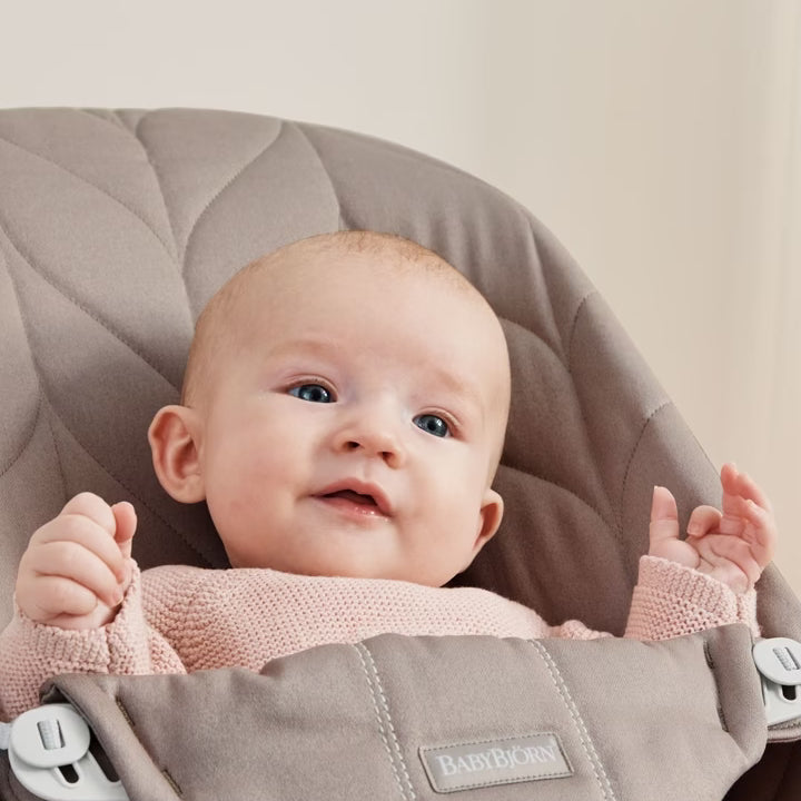 Baby Bjorn Bouncer Bliss Woven Petal Quilt Sand Grey Noosa stockist