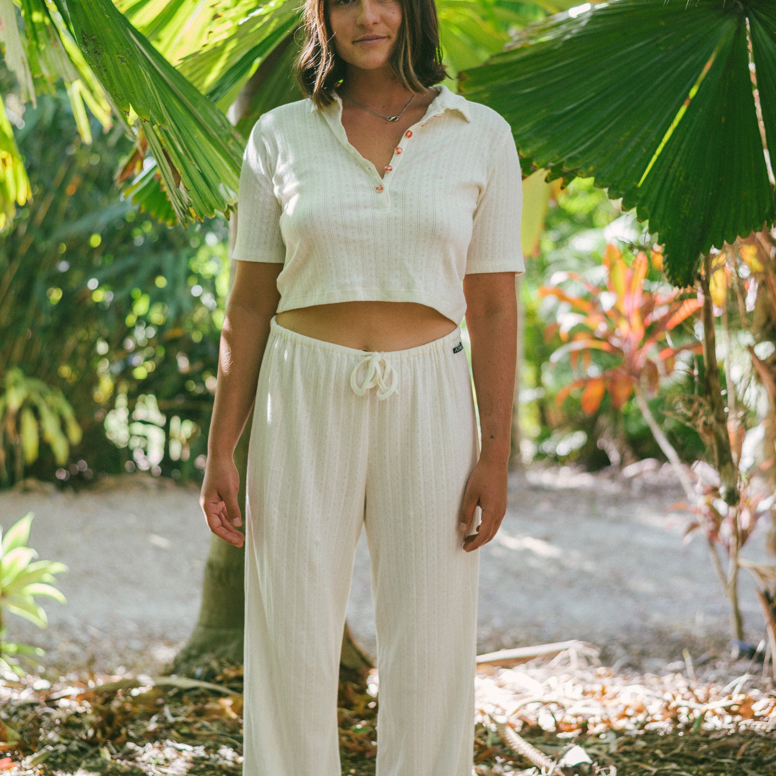 Beach Pj Pant - Pointelle Cream | Atmosea