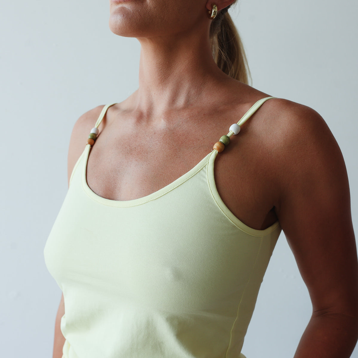 strap details - Bead Tank - Pale Yellow by By Billie