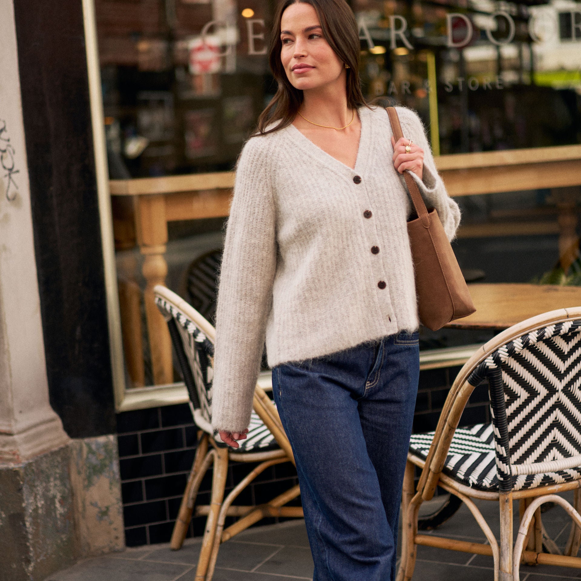 Grey alpaca knit cardigan by Ceres Life