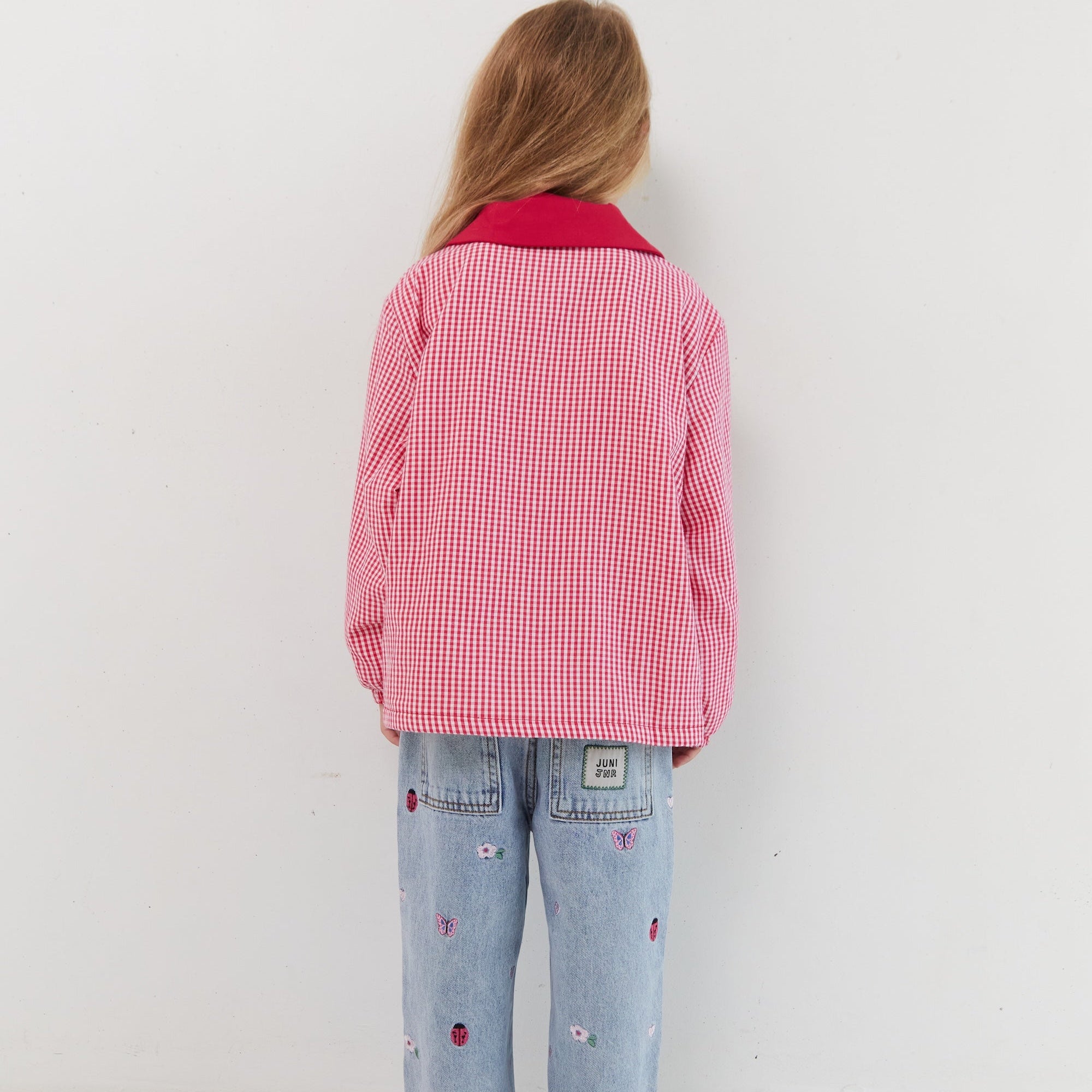 Shop Juni Blair Garden embroidered cotton denim jeans