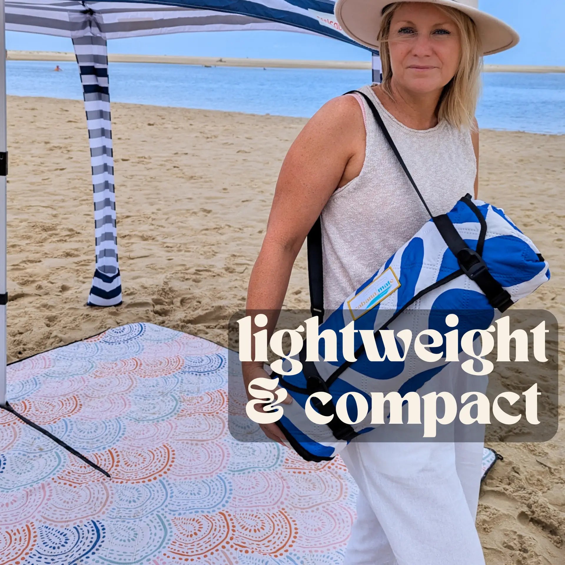 Blue coral beach mat by Cabanamate beach mat