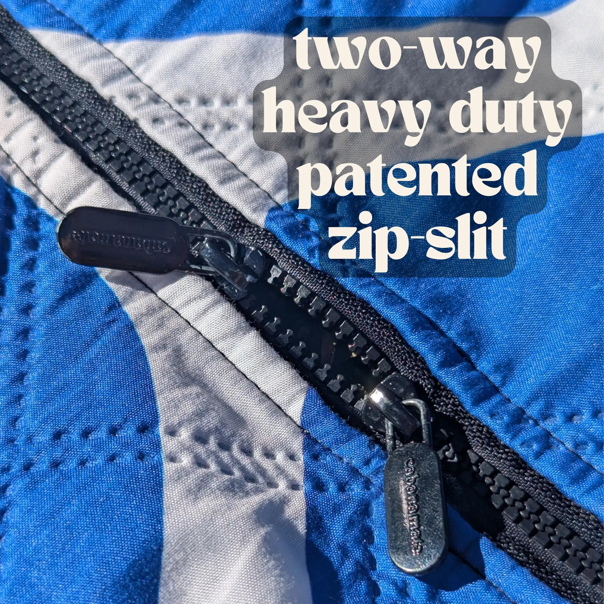 Blue coral beach mat by Cabanamate with zip