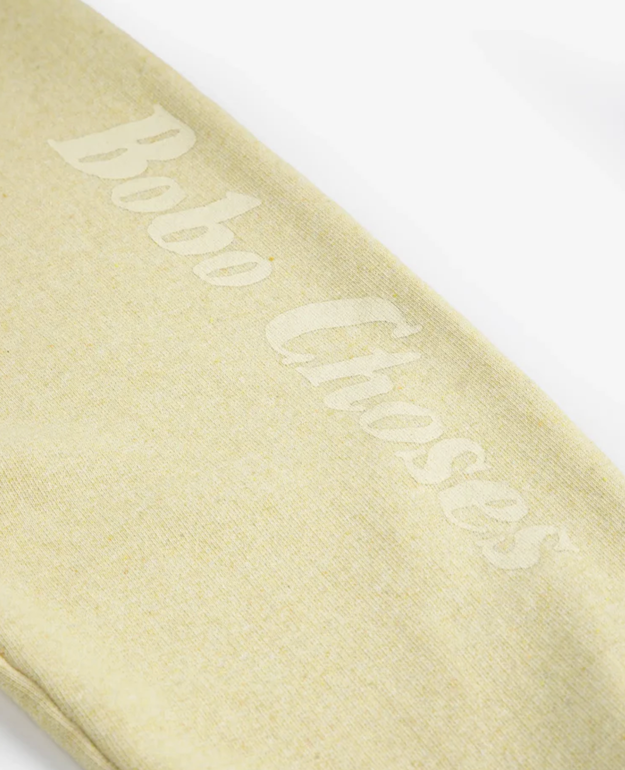 Close up of text on Bobo Choses Jogging Pants - Yellow | Bobo Choses