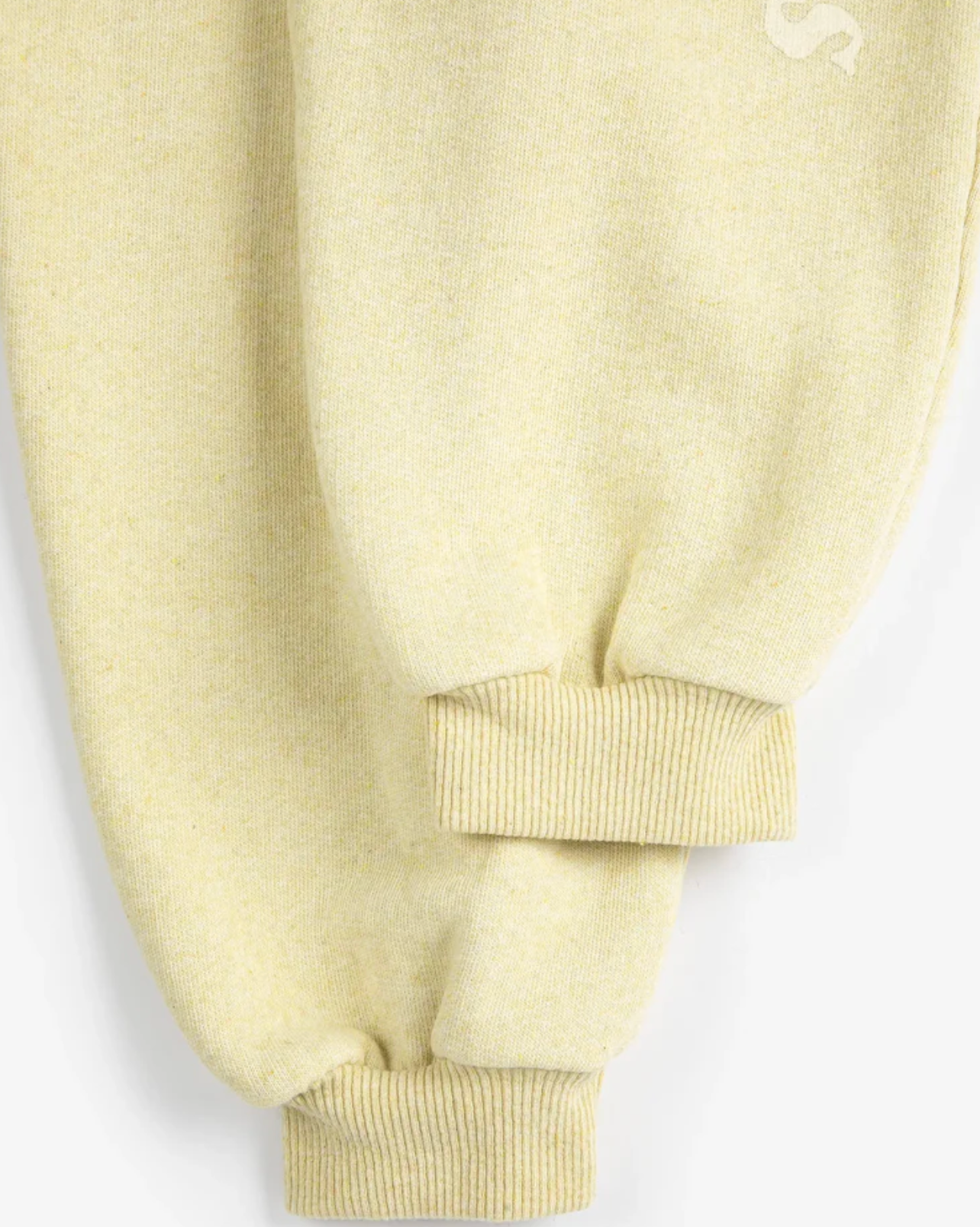 Close up of cuffed pant bottom on Bobo Choses Jogging Pants - Yellow | Bobo Choses