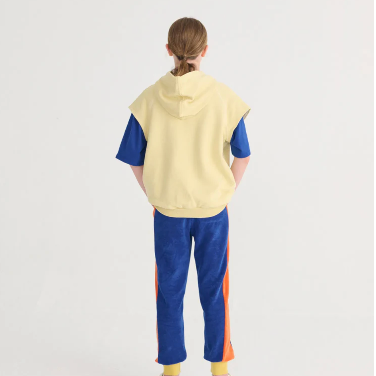 Back view of Bobo Choses Sleeveless Hoodie - Yellow | Bobo Choses