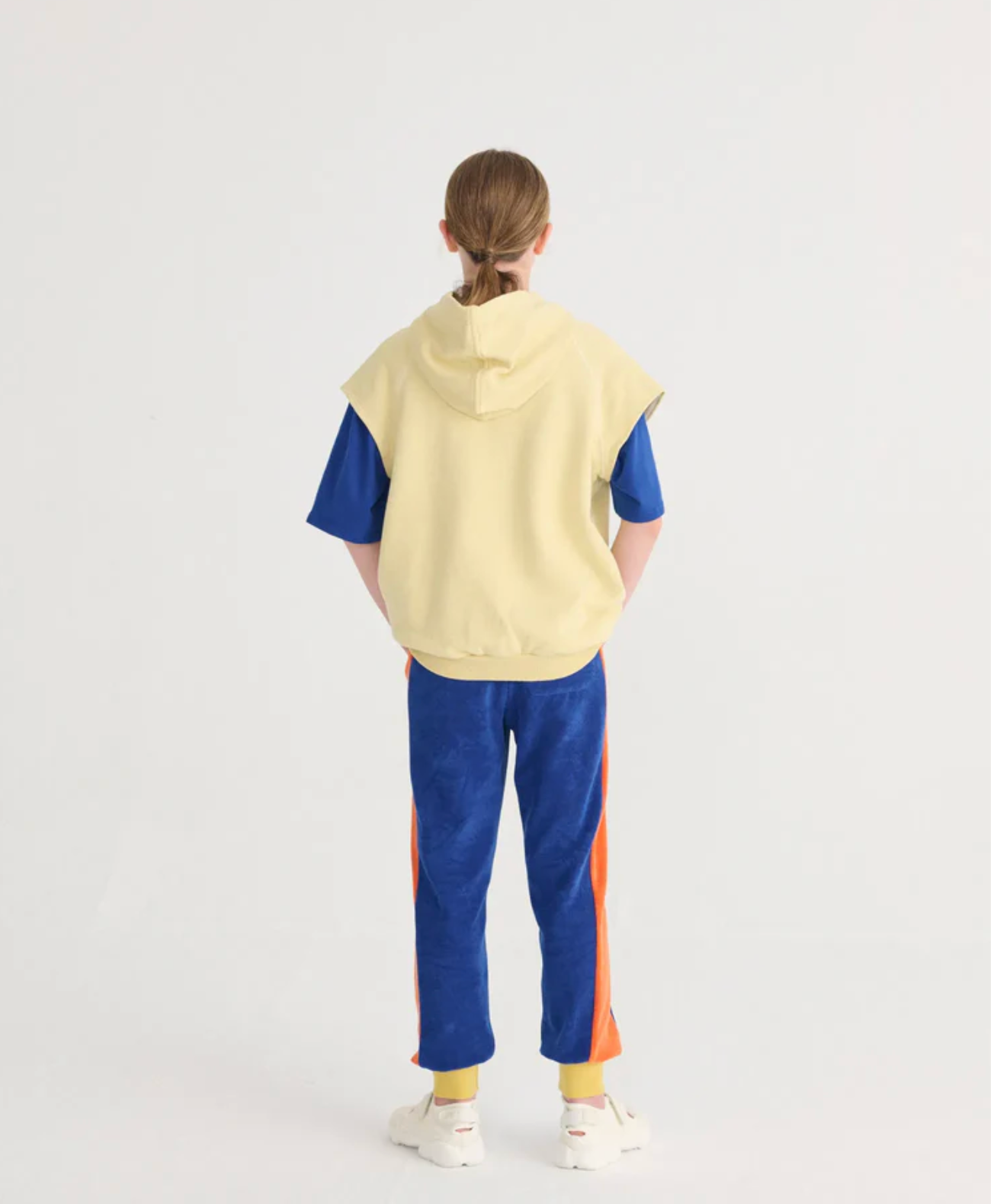 Back view of Bobo Choses Sleeveless Hoodie - Yellow | Bobo Choses