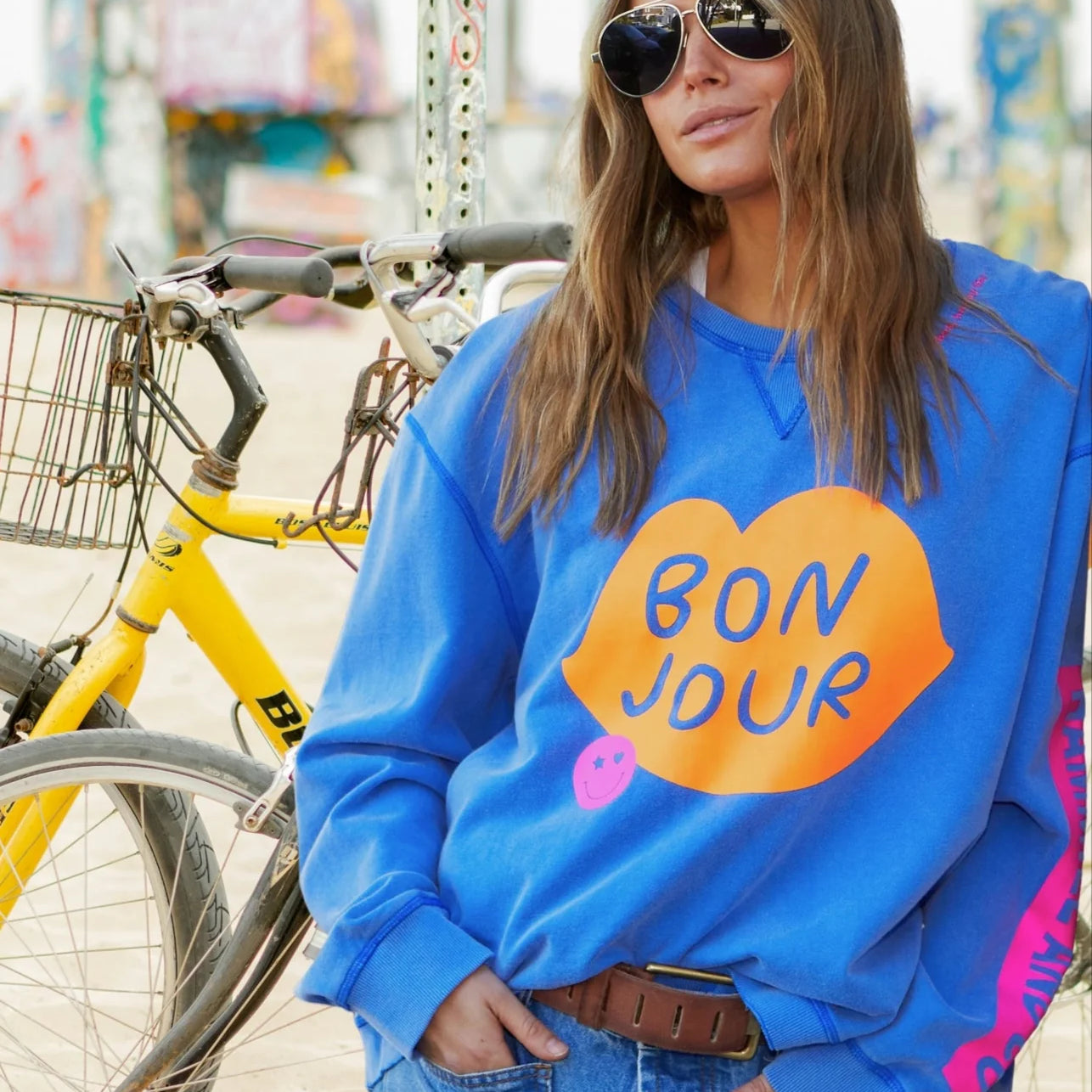 Bonjour washed blue sweater by Hammill & Co