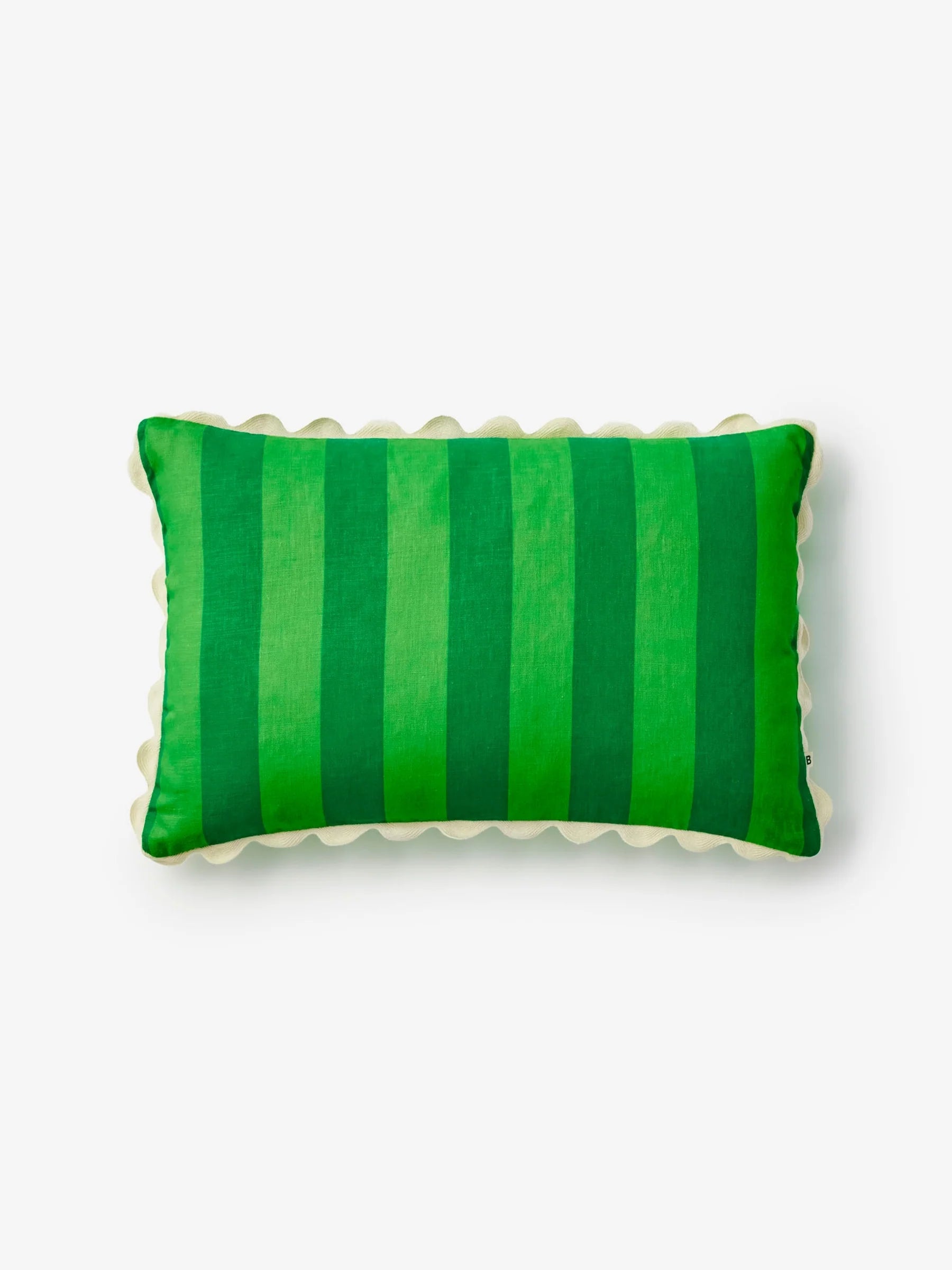 Bonnie and Neil bold green stripe cushion