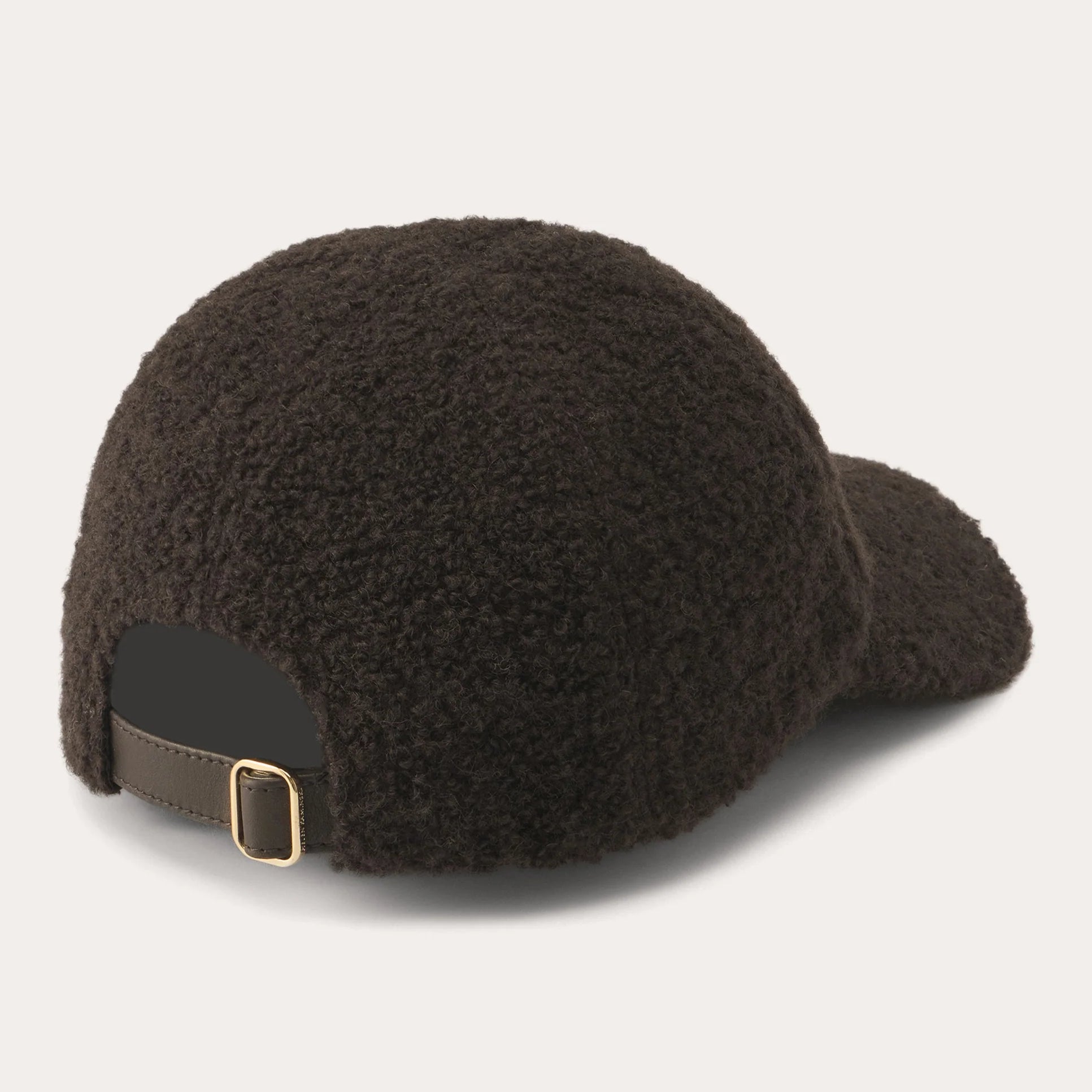 back details of Bower Wool Blend Cap - Chocolate by Helen Kaminski