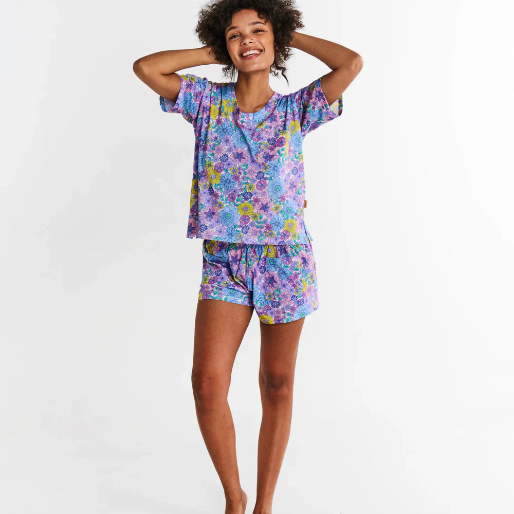 Bunch of fun pyjamas by Kip and Co made from organic cotton