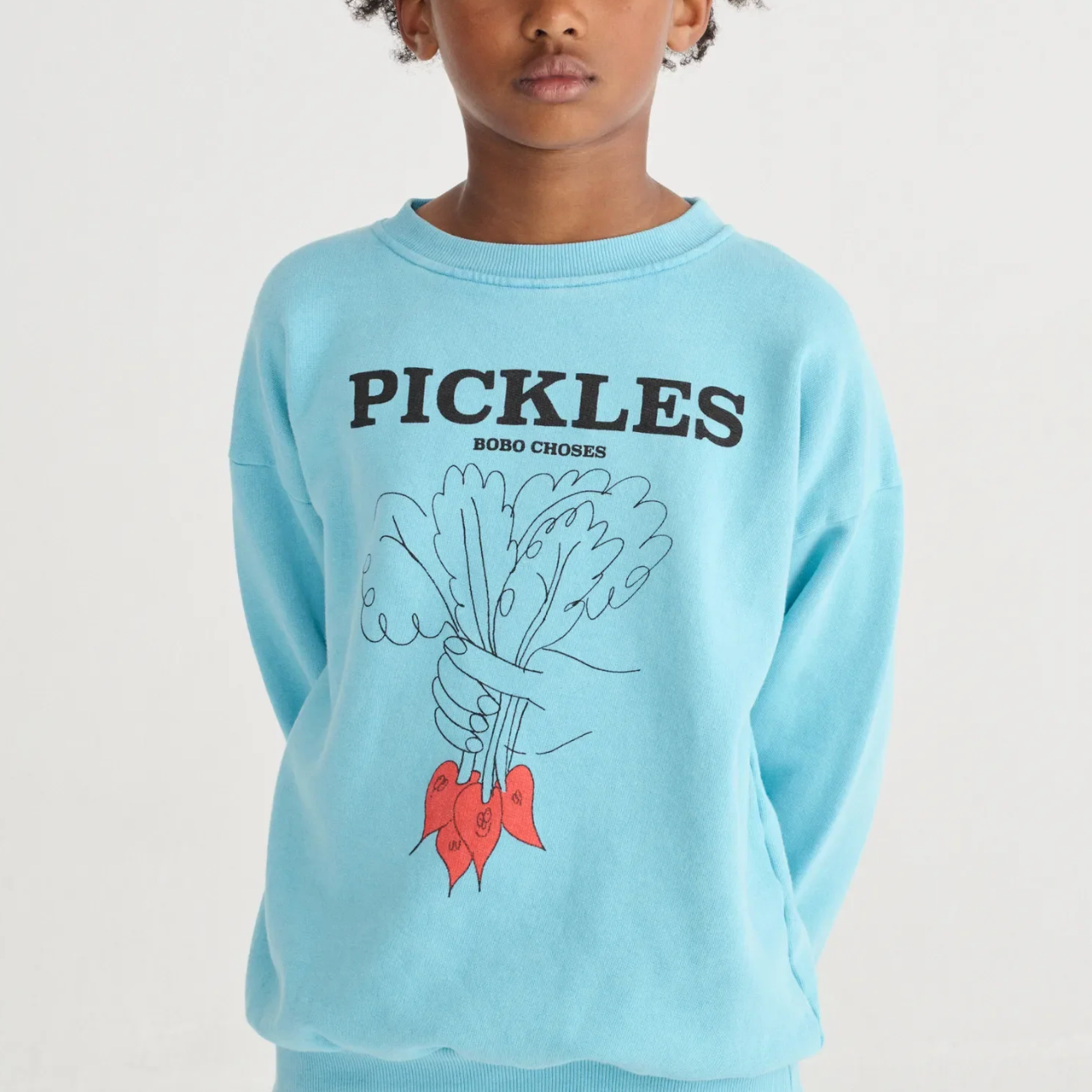 Bunch Of Vegetables Sweatshirt - Light Blue | Bobo Choses