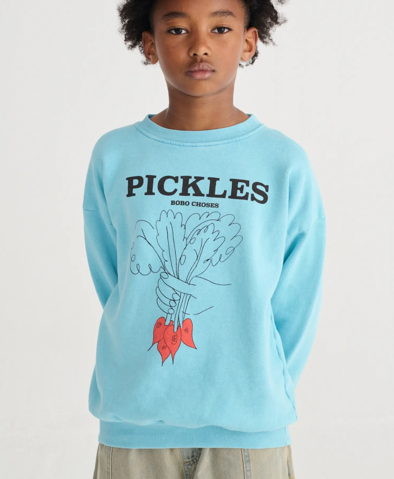 Bunch Of Vegetables Sweatshirt - Light Blue | Bobo Choses