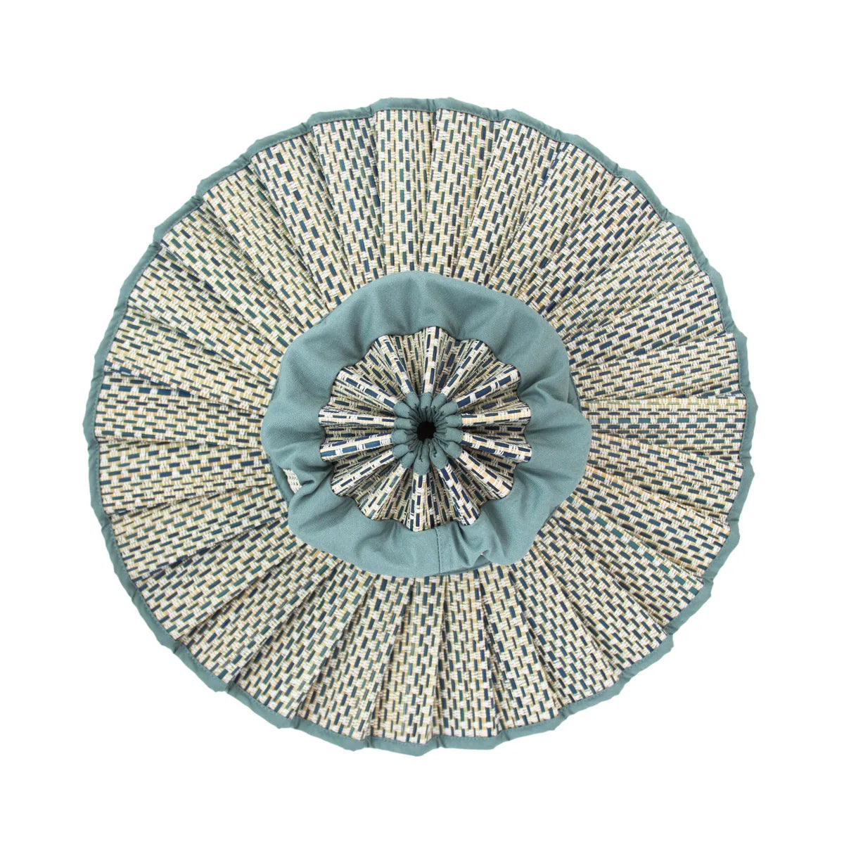 Burano Capri Hat Lorna Murray blue grass pleated hat
