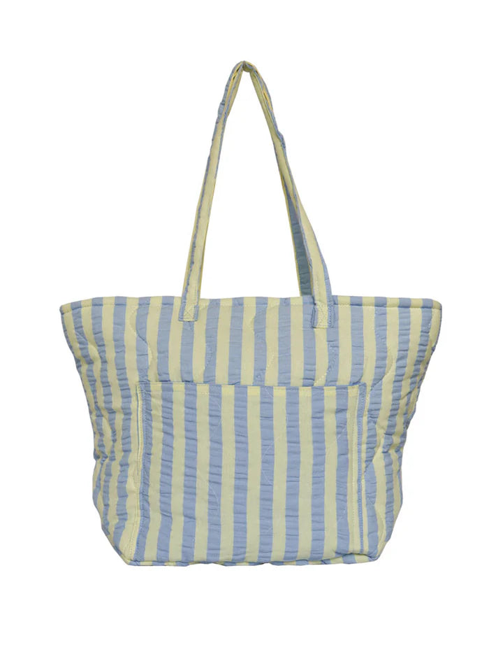 Butter Blue Seersucker Quilted Bag by Mosey Me