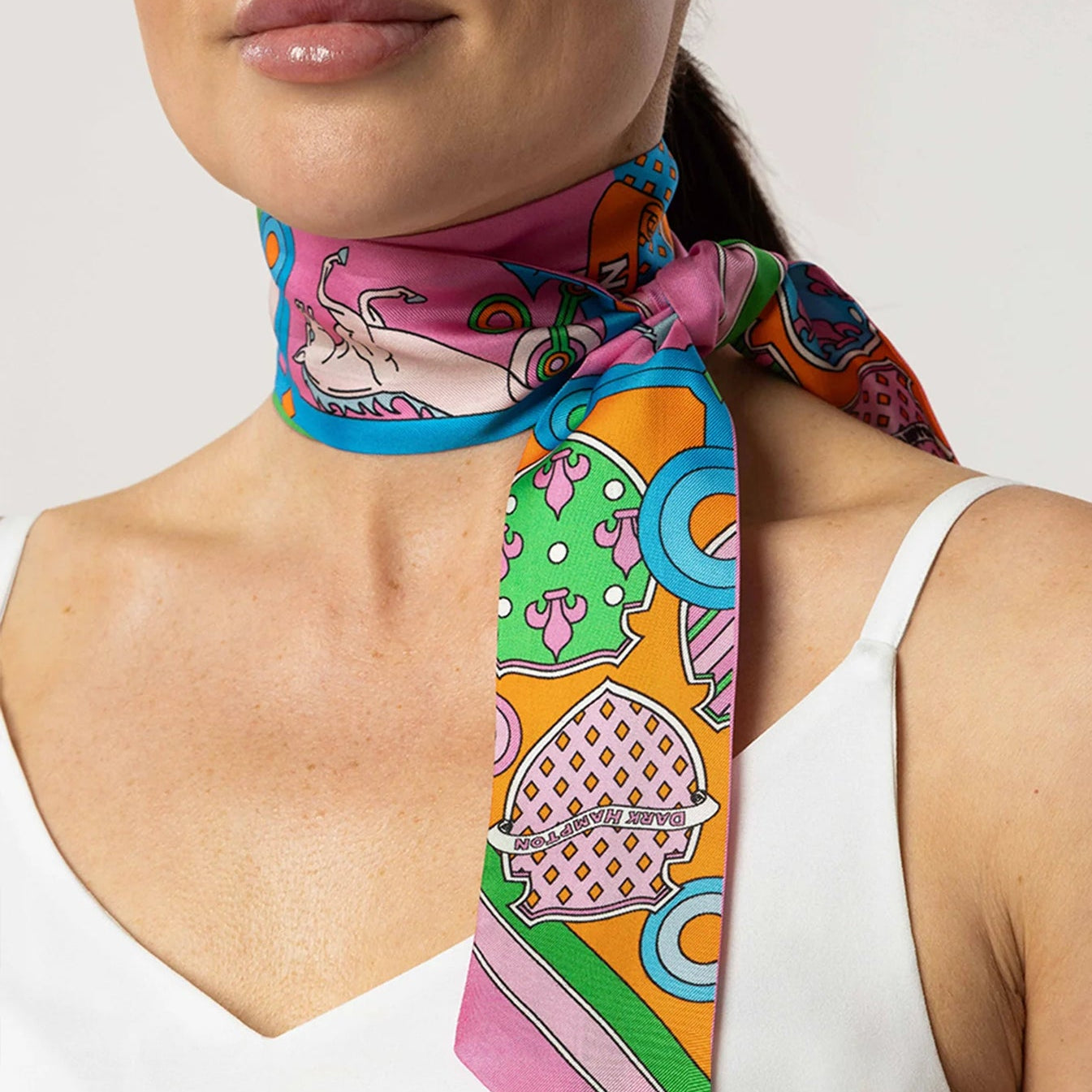 The Button Silk Twilly by Dark Hampton neck tie