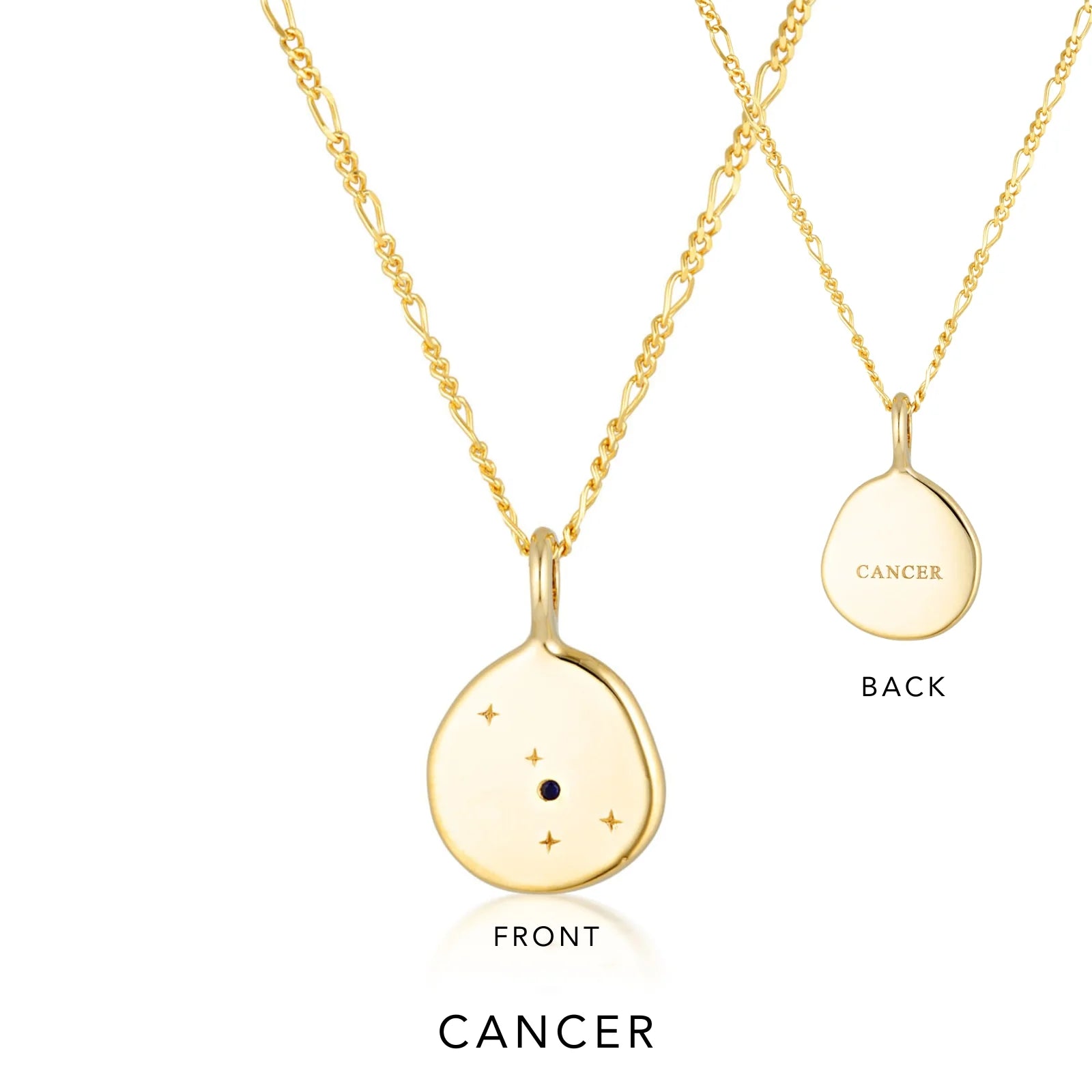 Zodiac Cancer Necklace Gold by Linda Tahija